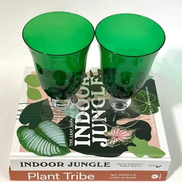 2 Lenox Holiday Gems Emerald Green All Purpose Wine Glass 8879547 Goblet Gift - Picture 9 of 13